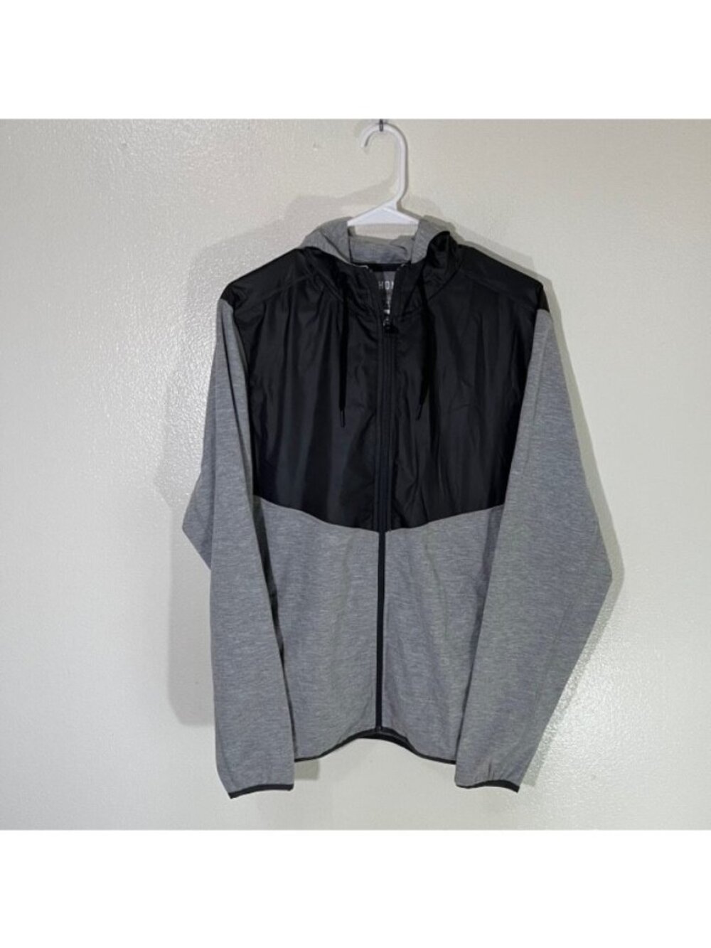 RHONE Tech Terry Mens Black Hybrid Full Zip Athleisure Hooded Jacket Sz Medium M